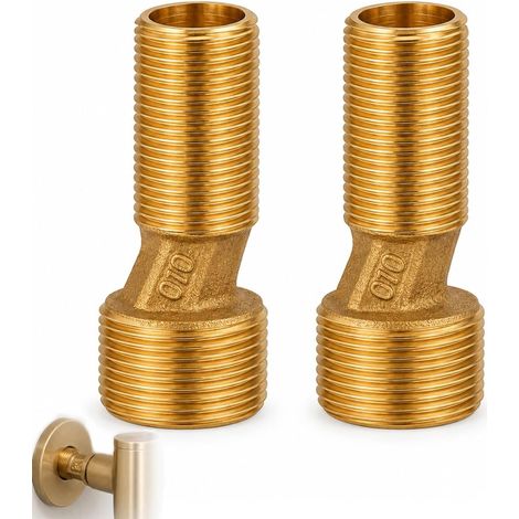 Lot de 2 Raccords Excentrés en Laiton G1/2 à G3/4 pour Mitigeur Bain Douche (1/5)