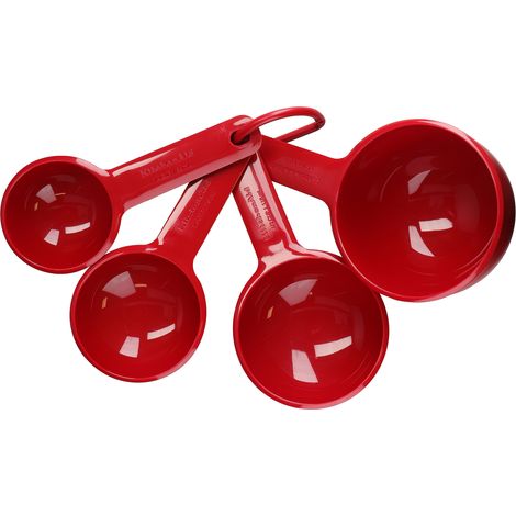 KitchenAid Tazas Medidoras, Juego de 4 Tazas Aptas para Lavavajillas - Rojo Imperio