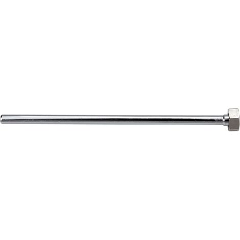 Tubo liscio in rame cromato con dado  Lunghezza: 35 cm
