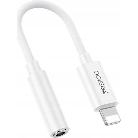 Adattatore audio Yesido da Lightning a 3,5 mm AUX femmina, 30 cm - Bianco