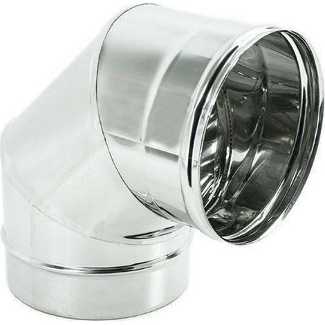 CURVA PER STUFA IN ACCIAIO INOX 316 A 90 DA 150 MM