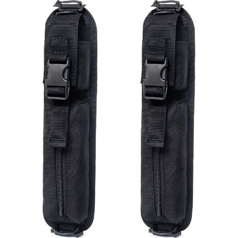 2Pcs Sac Supplémentaire Tactique Molle Pochette Sac à Dos Bandoulière Étui Militaire Accessoires Épaule pour Outils Jeu de Guerre Noir (1/5)