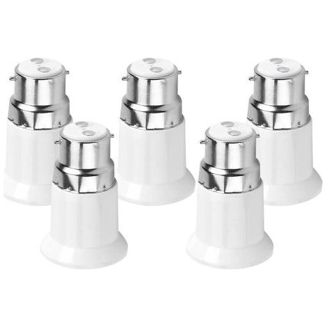 B22 mâle vers E27 Ampoule prise femelle adaptateur convertisseur, 5 pcs lumière guides de pied de lampe Aucun risque d'incendie