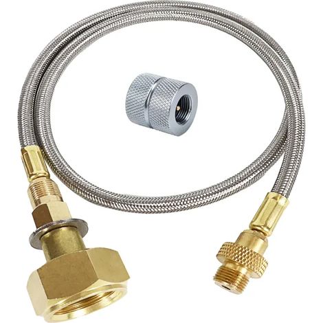 Adaptateur de remplissage de propane pour réchaud de camping, tuyau de raccordement pour bouteille de gaz, adaptateur pour brûleur extérieur, connecteur de tuyau pour bouteille de GPL, réchauds de cui (1/5)