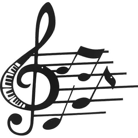 Wanddeko aus Metall mit Musiknoten, Musikmotiv, Noten-Deko, Metallschild, Wandhänger für Zuhause (1/5)