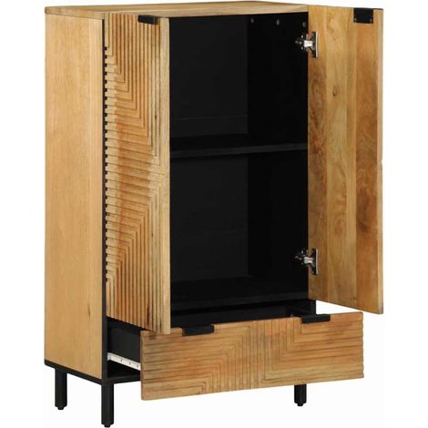 Credenza  Madia  Buffet Marrone 60x33x100 cm in Legno Massello di Mango CDS47717 (1/5)