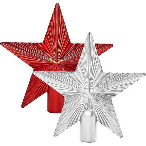Lot de 2 étoiles de Noël en plastique pour sapin de Noël, 20 cm de diamètre. Décoration idéale pour votre sapin de Noël. (1/5)