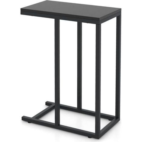 Design en C, table d'appoint canapé avec plateau 45,5 x 25,5 cm, cadre métal, pour salon et chambre (1/5)