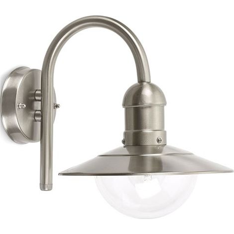 Applique extérieure inox E27 tombante IP44 – 60W – Dimensions 305 x 245 x 240 mm – Pour ampoules LED ou économiques – Prolight (1/3)