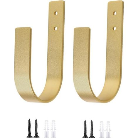 Ganchos decorativos dorados para cortinas, paquete de 2 soportes