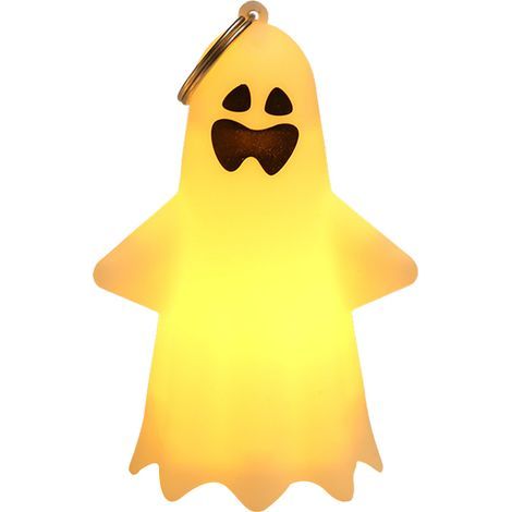 Décorations d'Halloween d'intérieur : fantôme lumineux en tissu blanc, lampe de table effrayante en plastique pour la maison, la cuisine, le bureau ou la cheminée. (1/5)