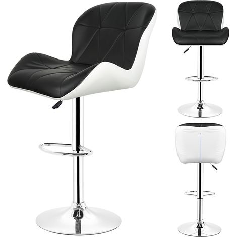 DazHom® 4 Chaise de bar réservoir européen noir et blanc (1/5)