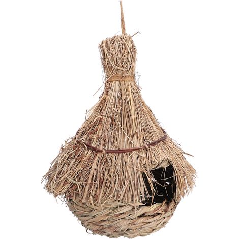 Nichoirs en paille tressée à la main, nichoirs en herbe naturelle pour colibris, pigeons et perroquets, décoration de jardin (1/5)