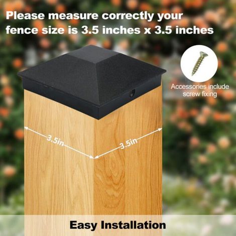 Capuchon De Poteau - ABS 102 X 102 Mm - Pour Clôture En Bois - Lot De 10 (1/5)