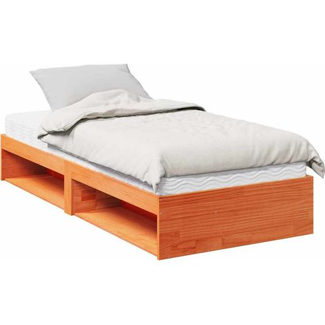 Maison Exclusive - Sofá cama sin colchón madera maciza pino marró