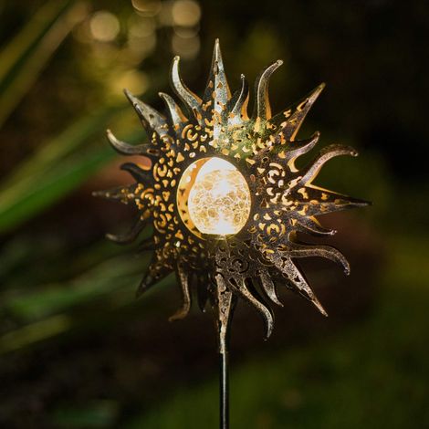Lampes solaires d'extérieur, éclairage de jardin solaire, décoration en métal, LED blanc chaud, étanchéité IP44 - AquaForge (1/5)