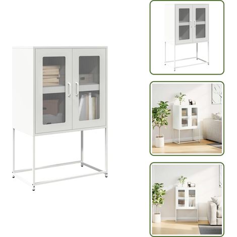 Highboard Weiß 68x39x107 cm Stahl - Highboard - Highboards - Sideboard - Schrank (1/5)