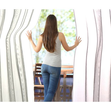 Tenda Zanzariera Pannelli per Porta Finestra Strappo Riducibile Strisce Zanzare - Colore: Grigio