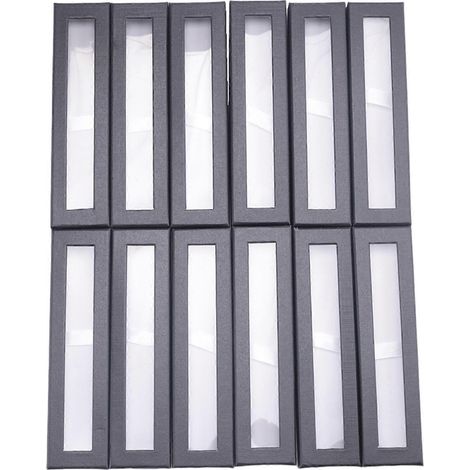 12 boîtes cadeaux vides pour stylos avec couvercles transparents, étuis en carton pour stylos, crayons, stylos à bille, stylos-plumes et bijoux - JBMEDIA (1/4)