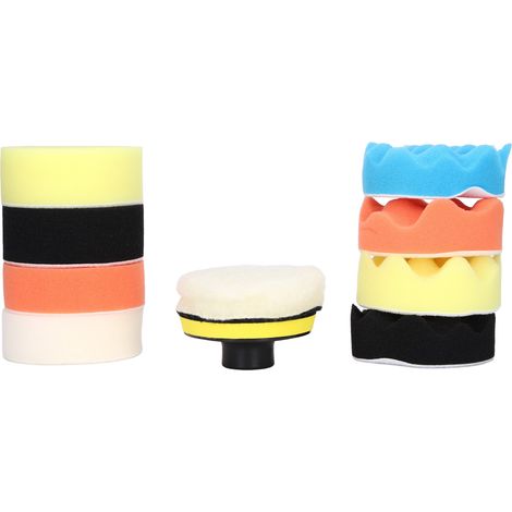Kit de 11 tampons de polissage en mousse pour voiture, avec perceuse, pour polir, cirer et appliquer un lustrant (3 pouces). (1/5)