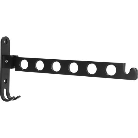 Étendoir à linge pliable, peu encombrant, se replie à 90°, 6 trous, noir (1/5)