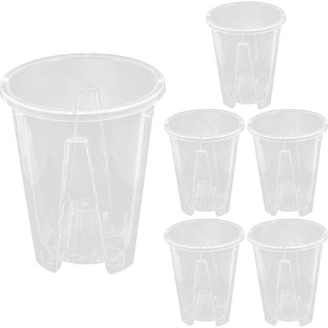 Lot de 6 pots en plastique respirants pour orchidées, idéaux pour la pépinière. (1/5)