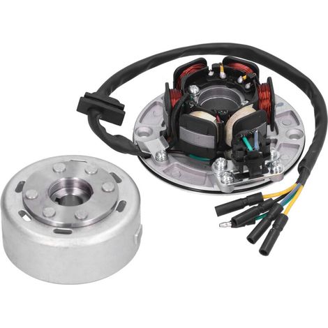 Magneto Stator Plate Coil, Motor Stator Magneto Ignition Coil, Easy Installation Copper Alloy Steel Plate, Fits YX 150, 160, Pit Pro, Piste. (1/5)