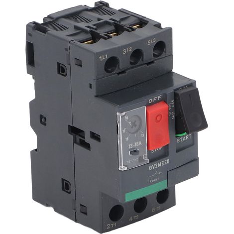 Disjoncteur moteur Protection contre les surcharges montage sur Rail magnétique thermique bouton de démarrage manuel AC690V GV2-ME20 13-18A (1/5)