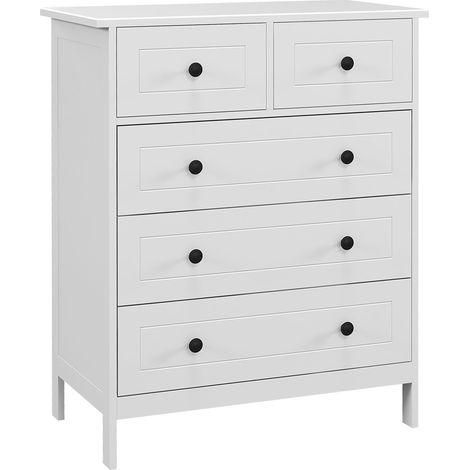 Commode 5 tiroirs MONICA blanche (1/5)