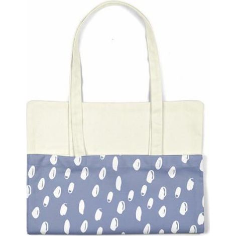 Sac Shopping - Coton - Bleu - Porté Épaule - 70 x 34 x 1 cm - 1 Pièce (1/4)