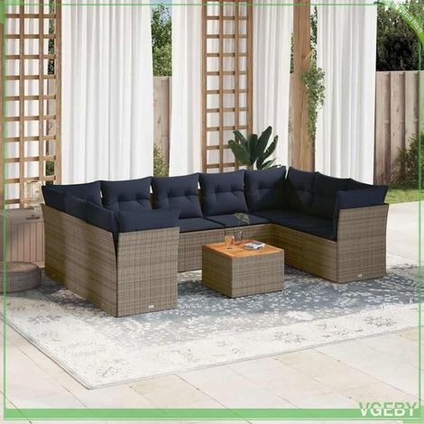 Salon de jardin - 3256138 - Résine tressée - Modulaire avec rangement étanche - Coussins déhoussables (1/5)