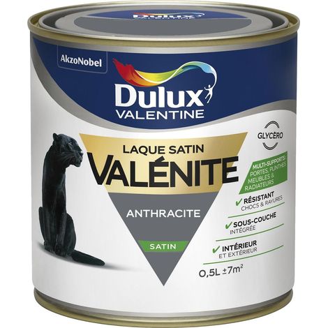 Peinture Laque Valénite Satin Anthracite 0,5 L - Dulux Valentine
