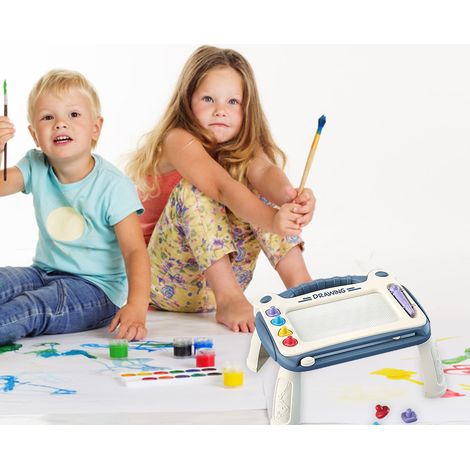 Ardoise Magnétique, [Produit] Plaque Dessin Enfant 4 Couleurs, Bureau d'Apprentissage avec Pointe Crayon Sécurisée (1/5)
