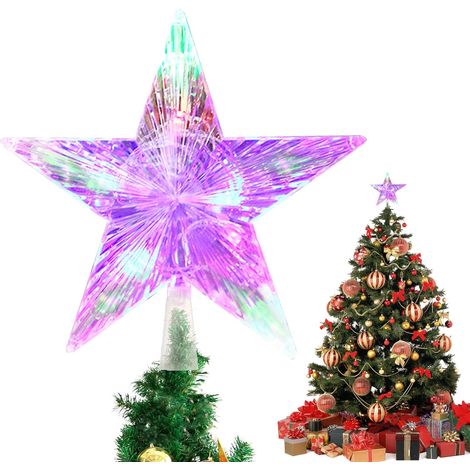 Étoile De Guirlande De Noël - Étoile Illuminée À Led Pour Sommet D'Arbre - Décoration Festive Intérieure Et Extérieure - 1 Pièce (1/5)