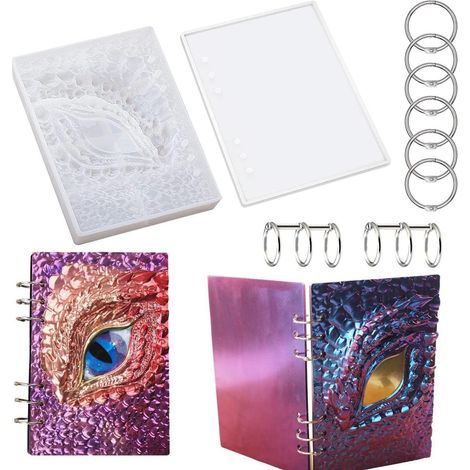 Moule en silicone pour couvertures de carnets, œil de dragon & A5, set de moules de coulée en résine (1/4)