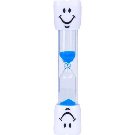 Reloj de arena con forma de cepillo de dientes y carita sonriente