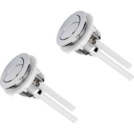 2 Pièces Boutons Poussoirs de Toilette Double Chasse Bouton 38mm Standard Chrome Plaqué Argent WC Réservoir Boutons (1/5)