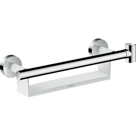Hansgrohe Unica Haltegriff Comfort, Brausenhalter, Ablage, Weiß/Chrom (1/2)