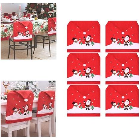 Christmas Chair Covers - Soft Decor in Rich Colors, for Your Family, Set of 6 Pieces.