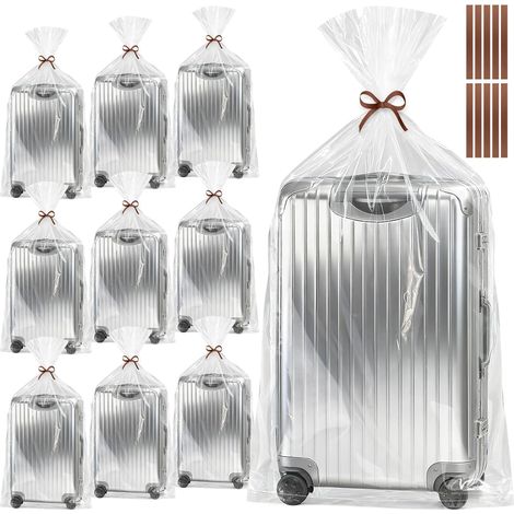 10 sacs rangement extra-larges (90x120 cm), plastique transparent, protection poussière pour valises, meubles, jouets, literie (1/5)