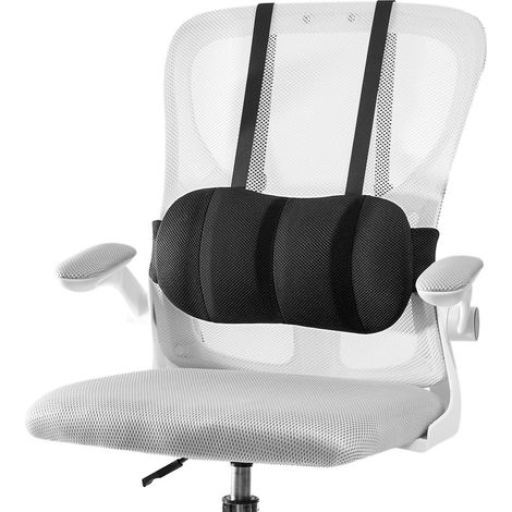 Oreiller de soutien lombaire pour chaise de bureau et voiture,Support arrière pour coussin de chaise de bureau,Straps réglables oreiller de soutien lombaire de voiture fixe en toute sécurité