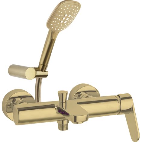 Mitigeur bain-douche avec ensemble de douche ALEXIA Q3 Or Brossé - 360501Q3OC (1/2)