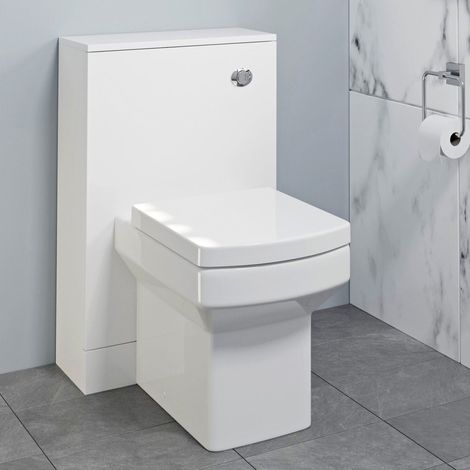 500mm Bathroom Toilet Concealed Cistern Pan Soft Close Seat White (1/5)