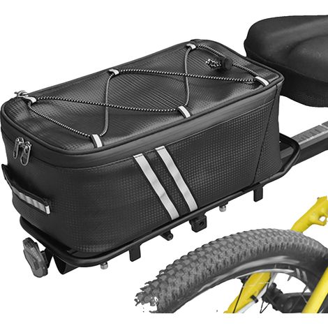 Bolsa trasera para bicicleta, capacidad de 7 litros, funda impermeable para la lluvia, color negro. (1/2)