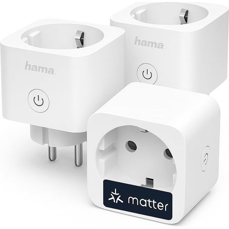 HAMA 3 PRISES CONNECTÉES WIFI MATTER (PRISE WIFI ALEXA/GOOGLE, APP CONTROL, 16A 3680W, AUCUN HUB REQUIS, PROGRAMMEZ & CONTROLEZ