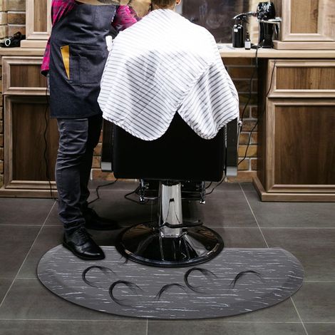 Salon Matte, Barber Shop Stuhl Matte Friseurladenstuhlmatte, Anti-Ermüdung Bodenmatte für Friseur, Schönheitsmatten unter Styling-Stuhl, für Friseursalon, Schönheitssalon (Halbkreisförmig) (1/5)