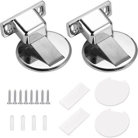 2 Pièces Butée de Porte Invisible avec 8 Vis et Adhésif, Butée de Porte Magnétique, Butée Forte Anti-Collision Invisibles Butoir de Porte, Arrêts de Portes Acier Inoxydable, pour Bureau Chambre (1/4)
