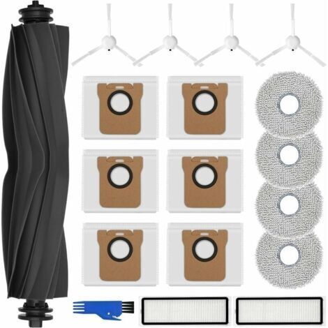 BUNTHAUS Kit d\\\\'accessoires pour Dreame L10s Ultra/L10 Ultra, 6 sacs d\\\\'aspirateur anti-poussire, 4 chiffons lavables, 4 brosses latrales, 2 filtres, 1 brosse principale. (1/5)