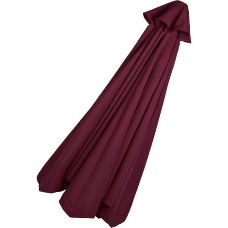 Toile de Rechange pour Parasol Baleines Polyester Auvent de Remplacement pour Parasol de Cour Jardin Plage,9.8ft 300 cm 6 Ribs
