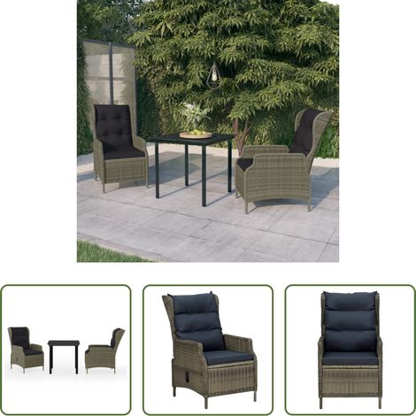 Salle à manger extérieure - Ensemble à manger de jardin 3 pcs Marron (1/5)